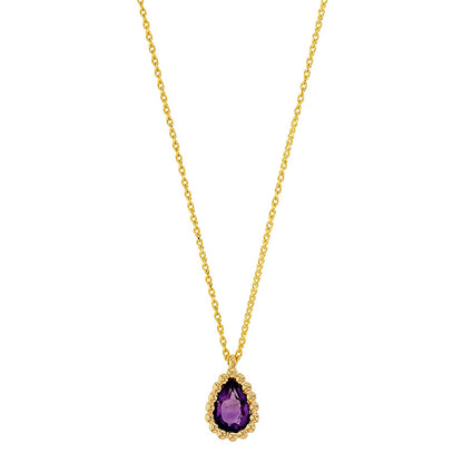 Goldkette Collier Halskette Amethyst massiv  750 - 18 Karat Gold 42 cm