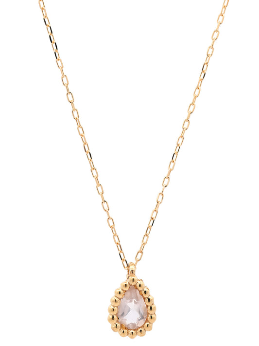 Goldkette Collier Halskette Rosenquarz massiv  750-18 Karat Gold 42 cm