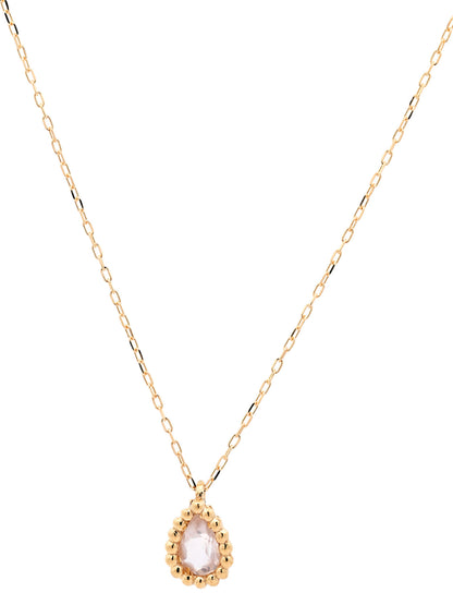 Goldkette Collier Halskette Rosenquarz massiv  750-18 Karat Gold 42 cm