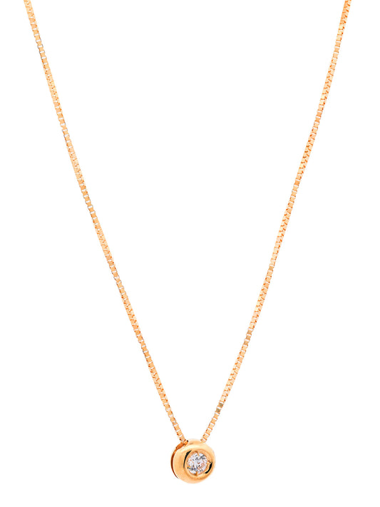 Goldkette Collier Kette Halskette Zirkonia massiv  375-9 Karat Gold