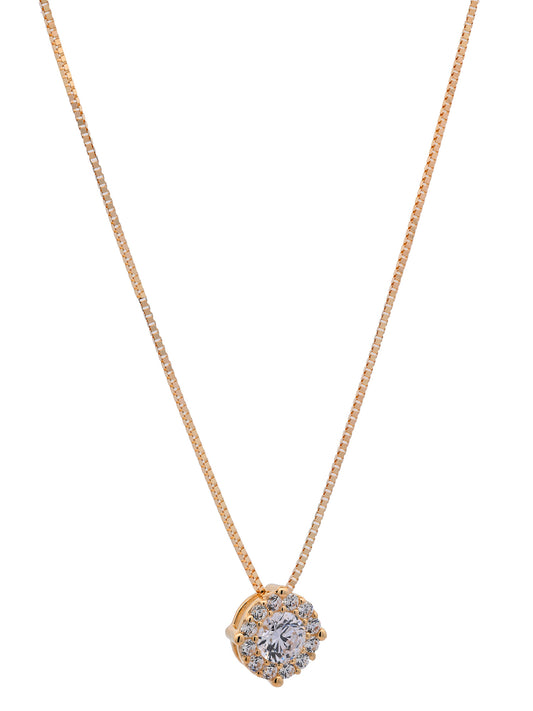 Goldkette Collier Kette Halskette Zirkonia massiv  375-9 Karat Gold