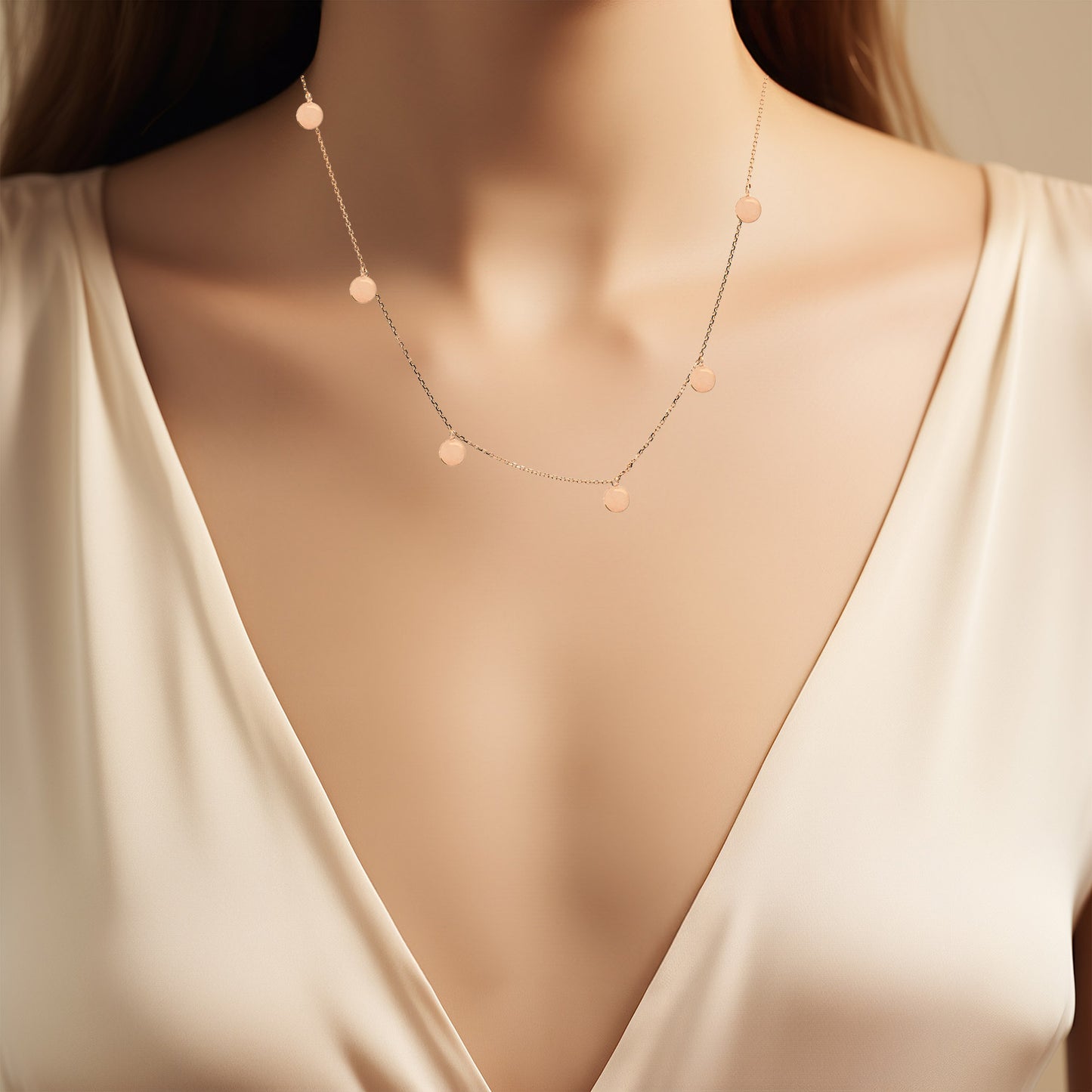 Goldkette Collier Kette Halskette Plättchen massiv  375-9 Karat Gold