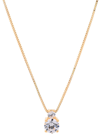 Goldkette Collier Kette Halskette Zirkonia massiv  375-9 Karat Gold