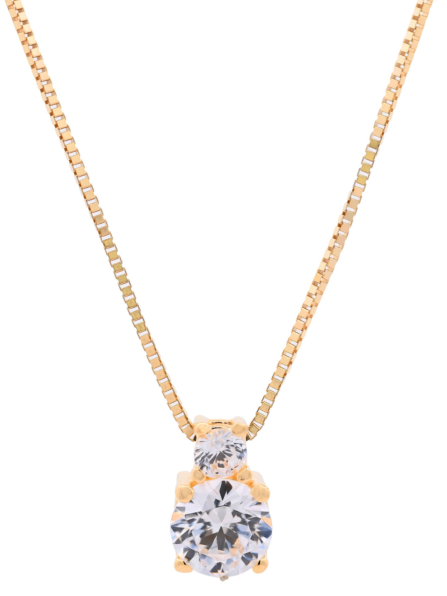 Goldkette Collier Kette Halskette Zirkonia massiv  375-9 Karat Gold