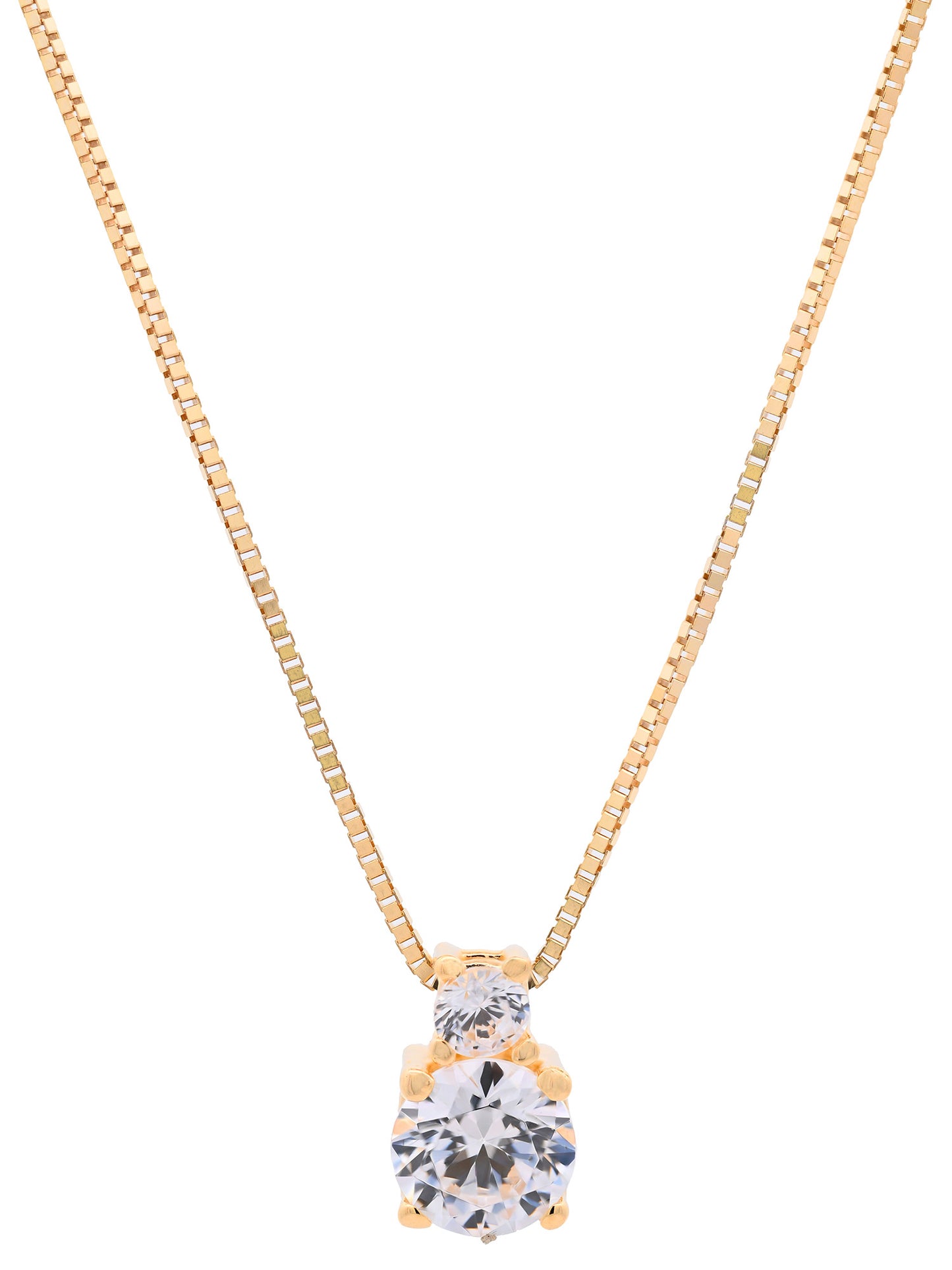 Goldkette Collier Kette Halskette Zirkonia massiv  375-9 Karat Gold