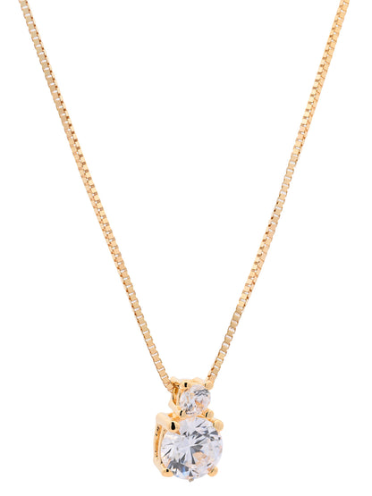 Goldkette Collier Kette Halskette Zirkonia massiv  375-9 Karat Gold