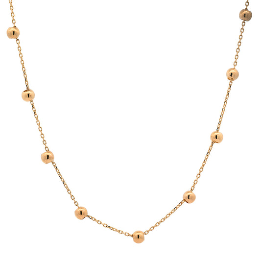 Goldkette Collier Kette Halskette Kügelchen massiv  375-9 Karat Gold