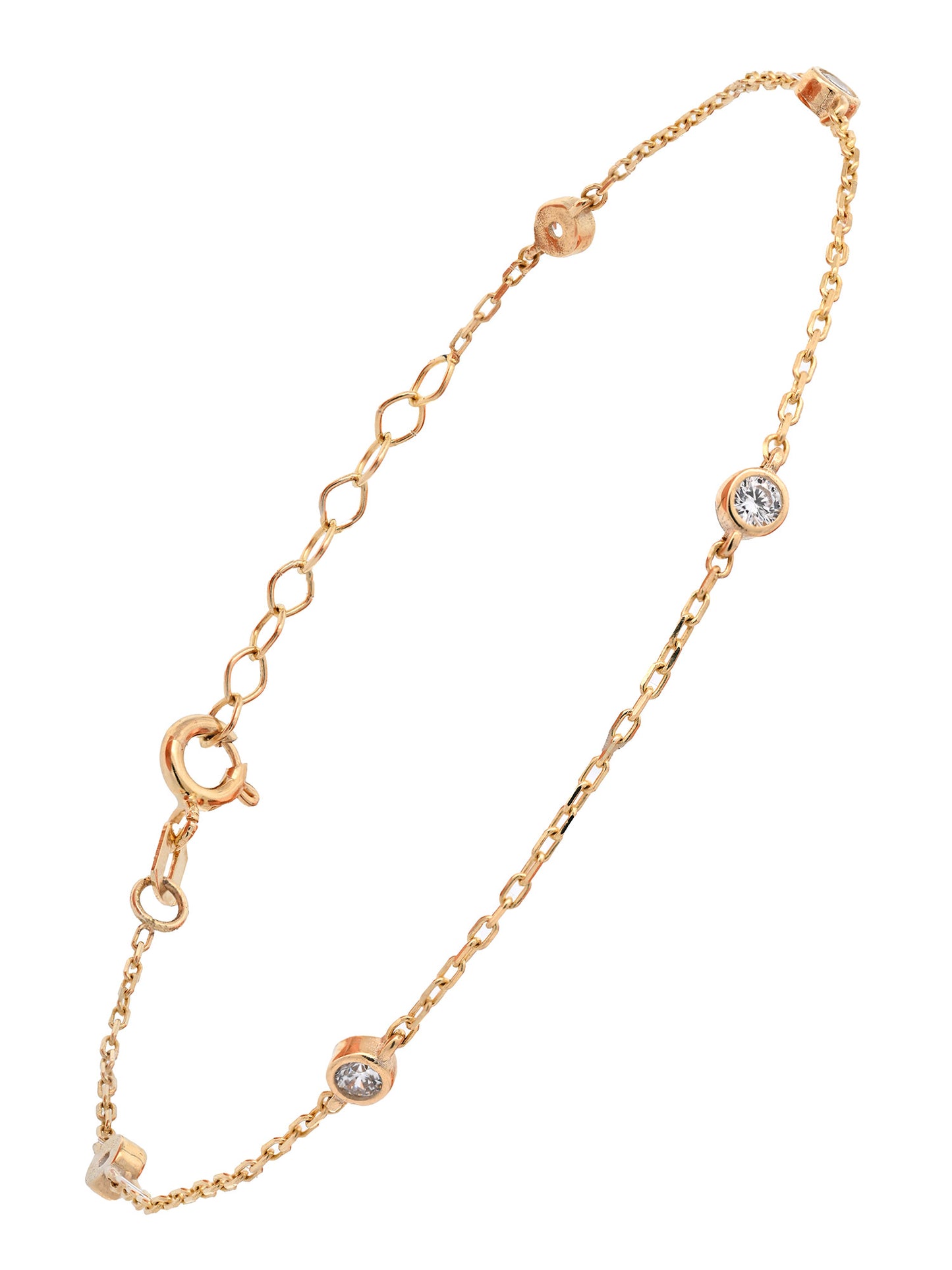 Goldkette Armkette mit Zirkonia 375 - 9 Karat Gold