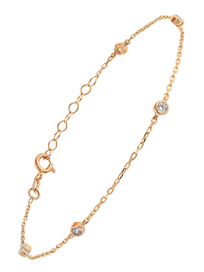 Goldkette Armkette mit Zirkonia 375 - 9 Karat Gold