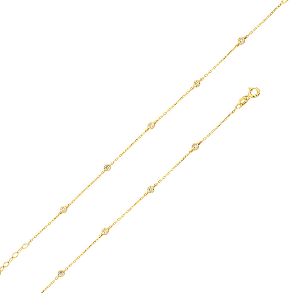 Goldkette Armkette mit Zirkonia 375 - 9 Karat Gold