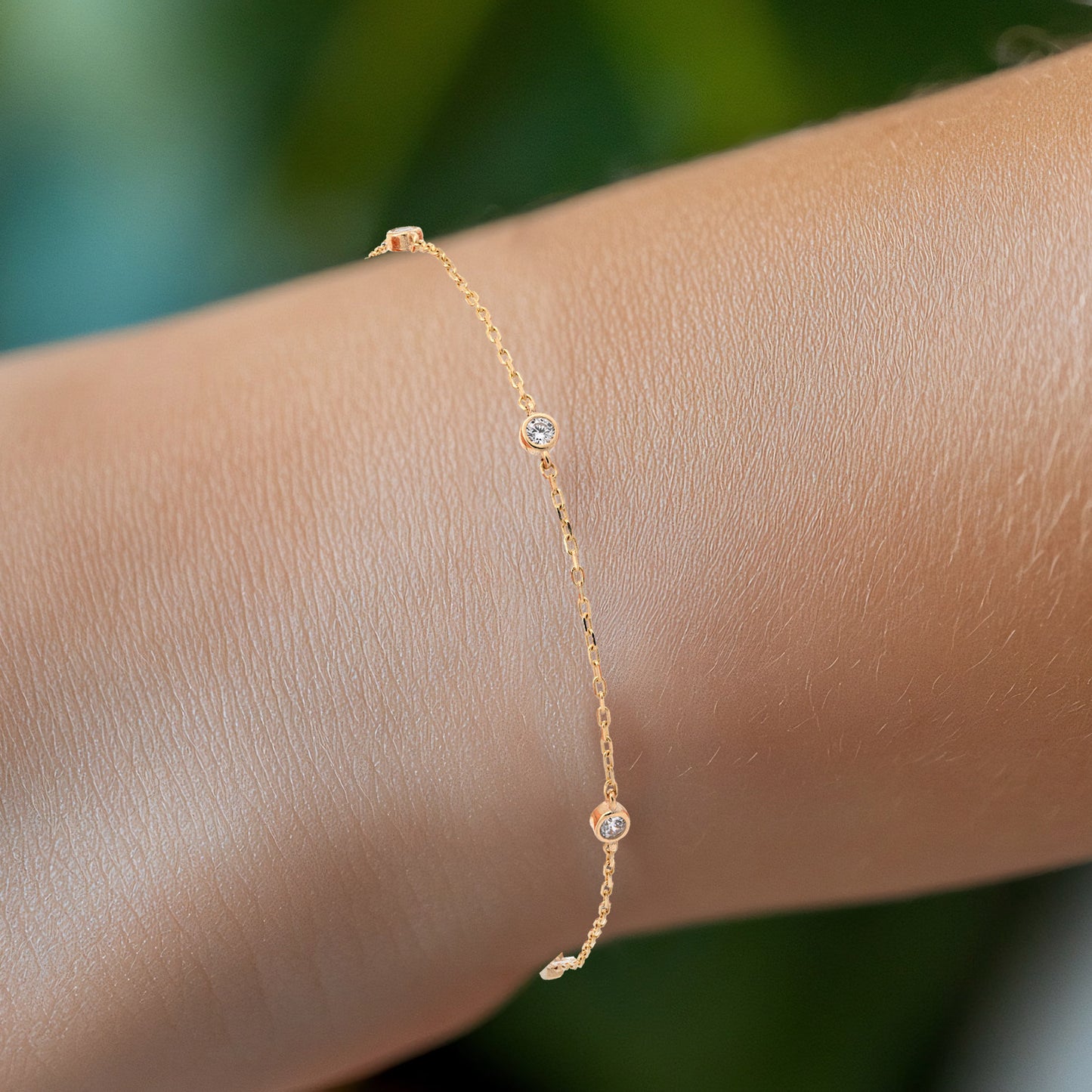 Goldkette Armkette mit Zirkonia 375 - 9 Karat Gold