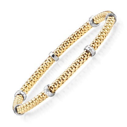 Goldkette Armband Armkette  mit Rollo elastisch 4 mm 585-14 Karat Gold