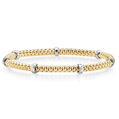 Goldkette Armband Armkette  mit Rollo elastisch 4 mm 585-14 Karat Gold