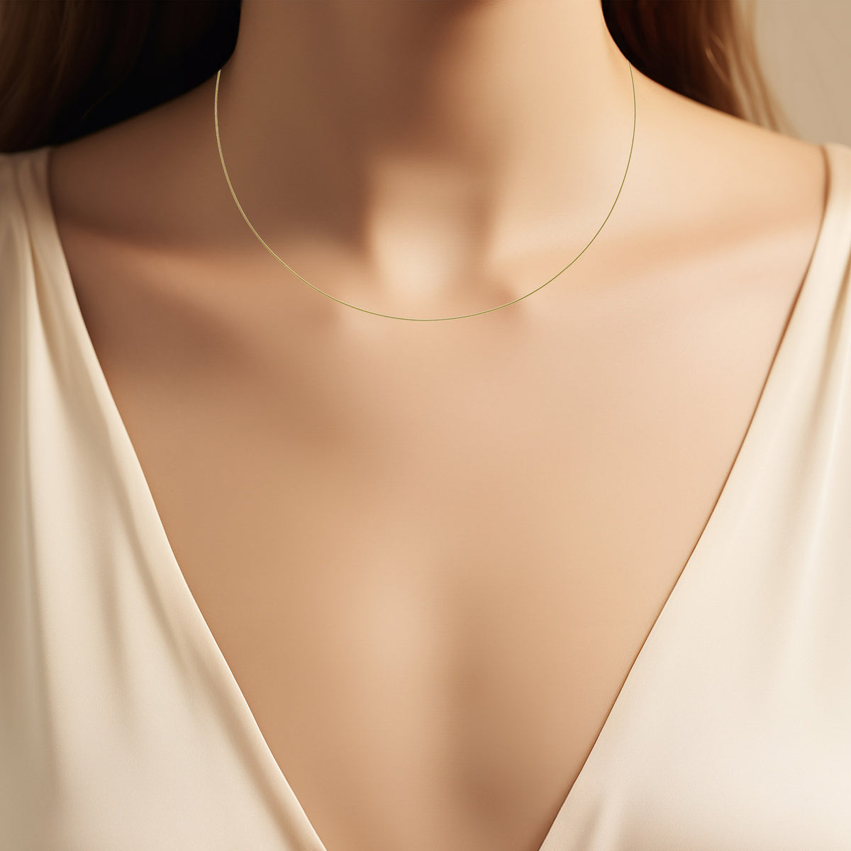 Goldkette Halskette Omegareif 1,0 mm aus massiv 585 - 14 Karat Gold