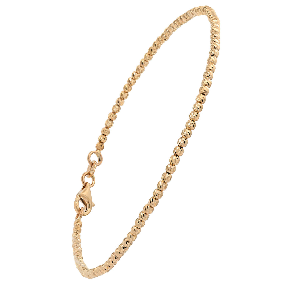 Goldkette Kugelkette diamantiert Breite 1,8mm massiv 585-14 Karat Gold