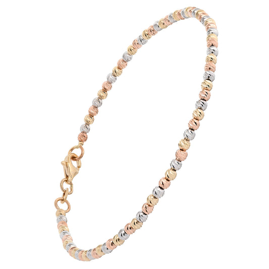 Kugelkette diamantiert 2,2 mm 585-14 Karat Gelbgold Rotgold Weißgold