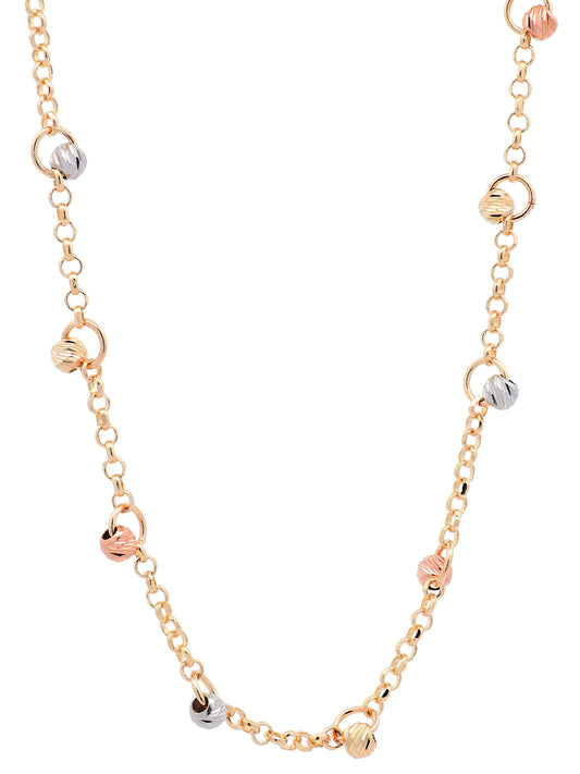 Goldkette Ankerkette mit Kügelchen diamantiert 1,5mm 585-14 Karat Gold