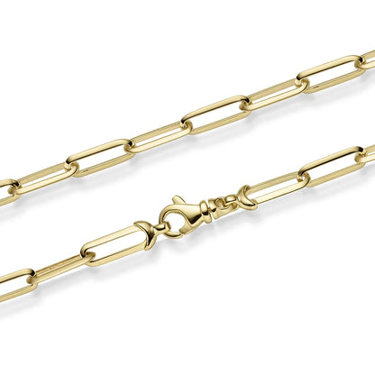 Goldkette Paper Clip Halskette Breite 4,5 mm massiv 585-14 Karat Gold