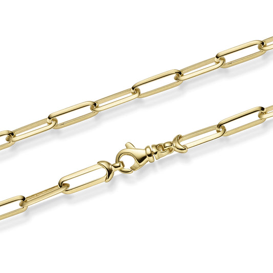 Goldkette Paper Clip Halskette Breite 4,5 mm massiv 585-14 Karat Gold