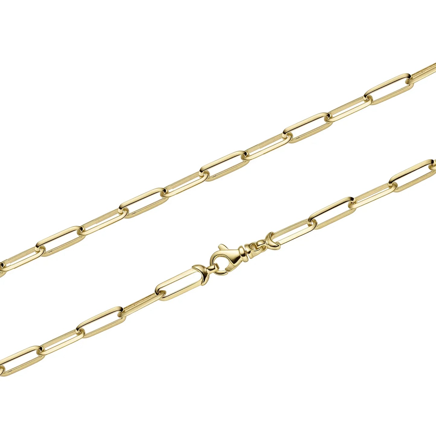Goldkette Paper Clip Halskette Breite 4,5 mm massiv 585-14 Karat Gold