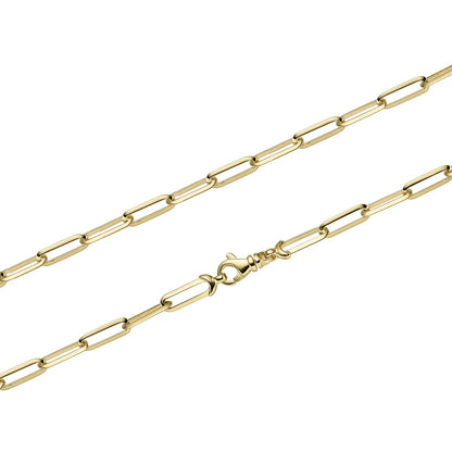 Goldkette Paper Clip Halskette Breite 4,5 mm massiv 585-14 Karat Gold