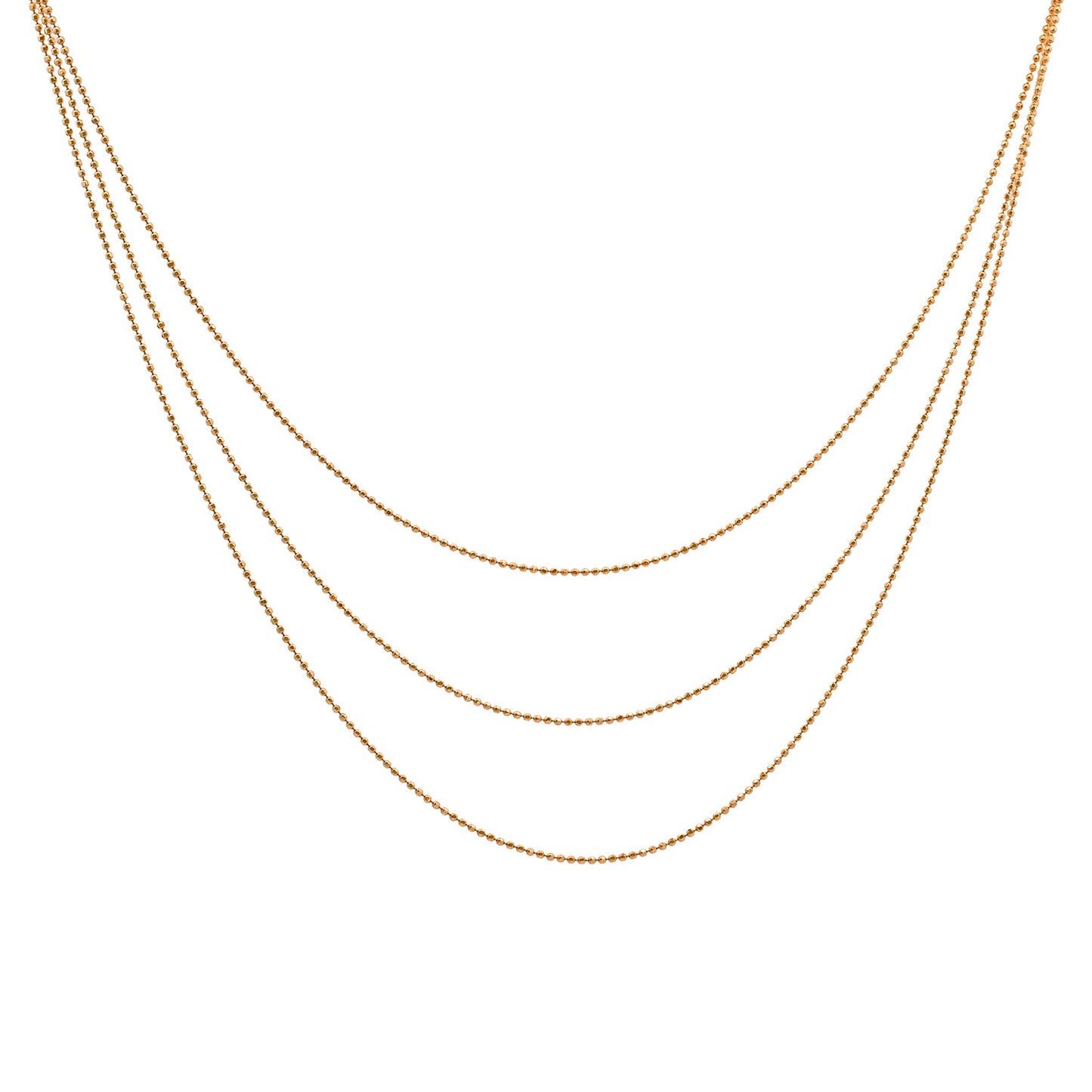 Goldkette Kügelchen 3-reihig echt massiv 585-14 Karat Gold