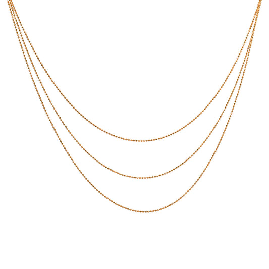 Goldkette Kügelchen 3-reihig echt massiv 585-14 Karat Gold