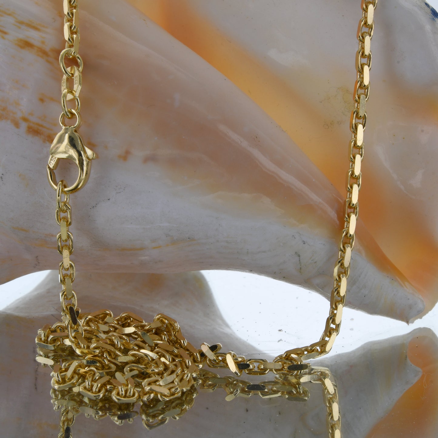 Ankerkette diamantiert Breite 2,5 mm - 750-18 Karat Gold