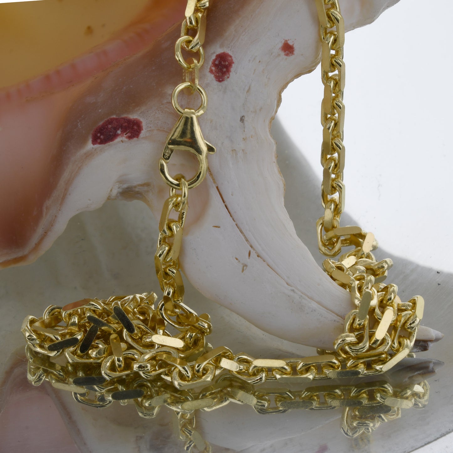 Ankerkette diamantiert Breite 3,0mm - 585-14 Karat Gold