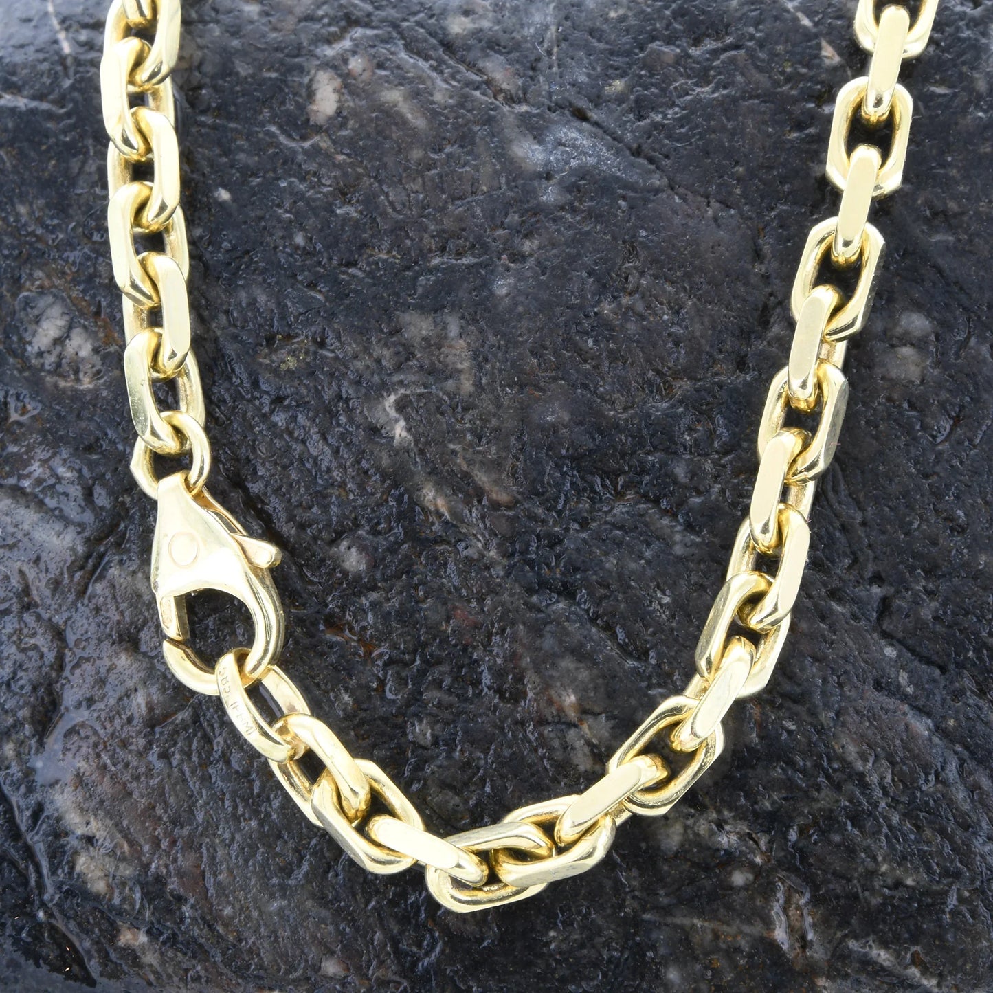 Ankerkette diamantiert Länge 45cm - Breite 4,0mm - 585-14 Karat Gold
