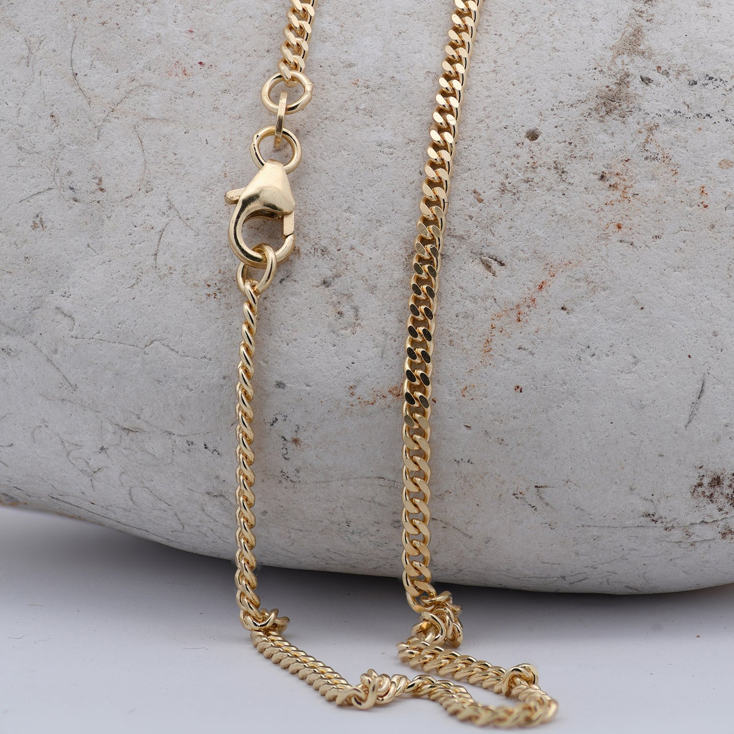 Goldkette Panzerkette Halskette Breite 2,0 mm massiv 585-14 Karat Gold
