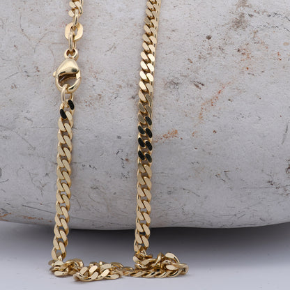 Goldkette Panzerkette Halskette Breite 2,5 mm massiv 585-14 Karat Gold