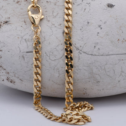 Panzerkette Halskette Breite 3,0 mm - 585 - 14 Karat Gold Auswahl