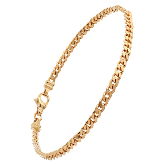 Goldkette Panzerkette Armkette - Breite 3,0mm massiv 750-18 Karat Gold