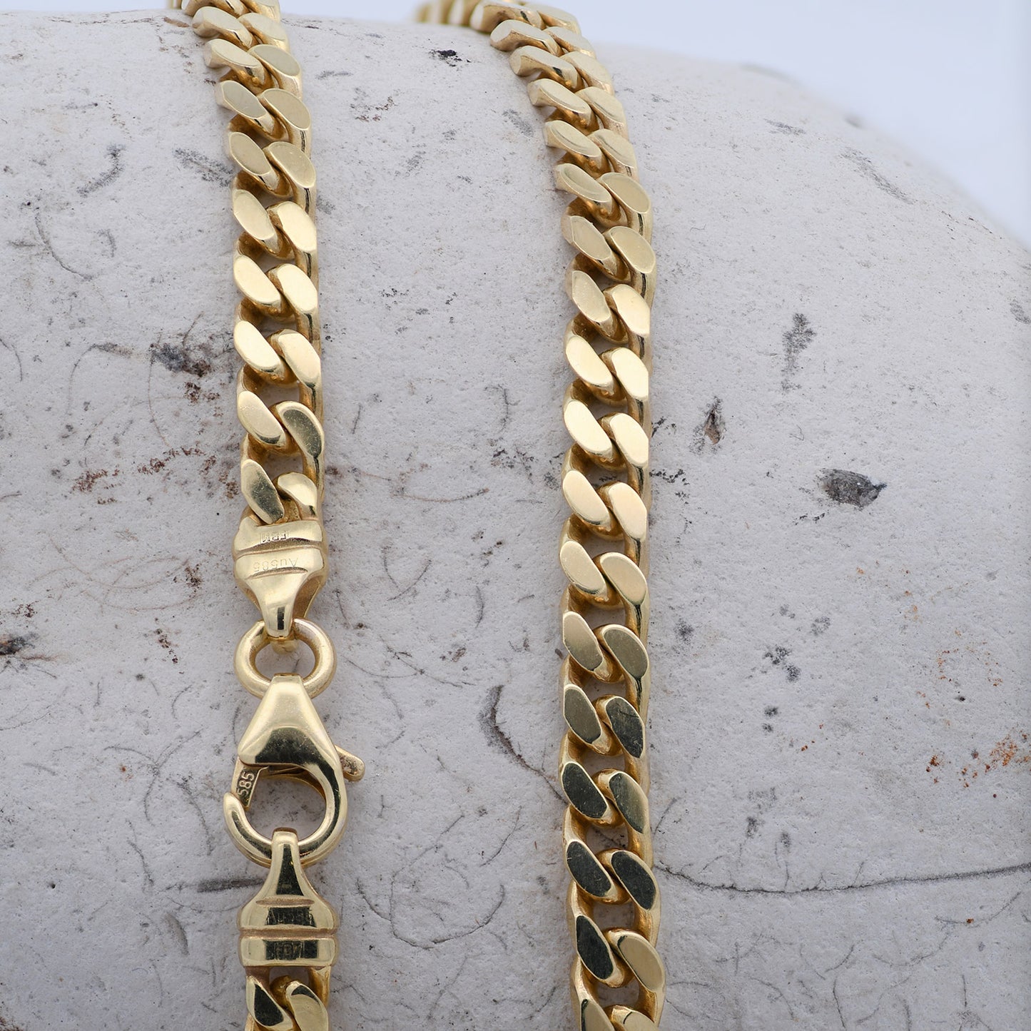 Panzerkette Halskette Breite 4,0 mm - 585 - 14 Karat Gold Auswahl