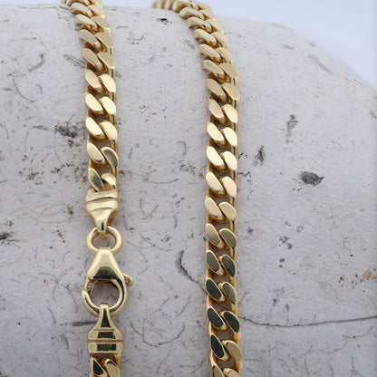 Panzerkette Halskette Breite 4,0 mm - 585 - 14 Karat Gold Auswahl