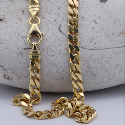 Panzerkette Halskette Breite 4,0 mm - 585 - 14 Karat Gold Auswahl