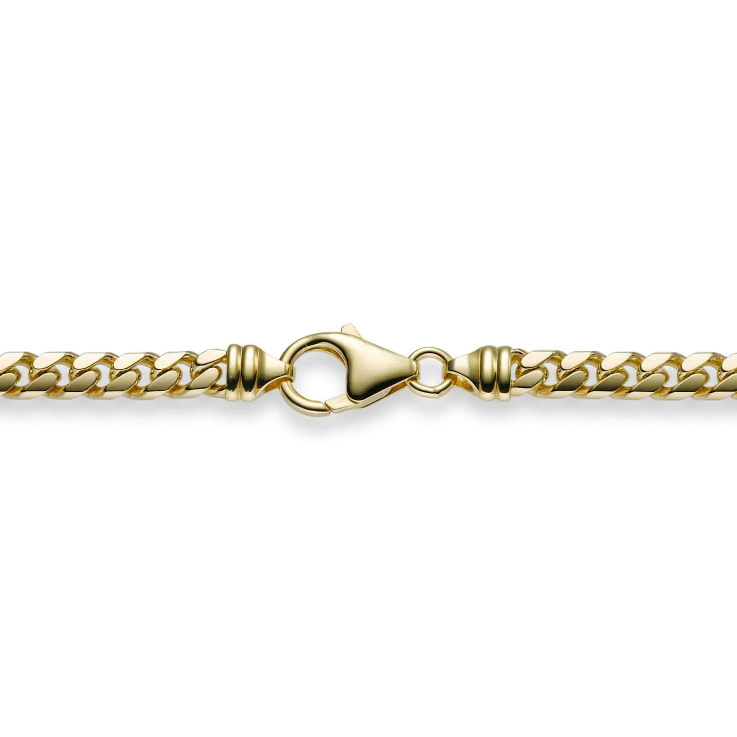 5,0 mm 19 cm 585 - 14 Karat Gold Halskette Panzerkette diamantiert oval massiv Gold hochwertige Goldkette 16,5 g