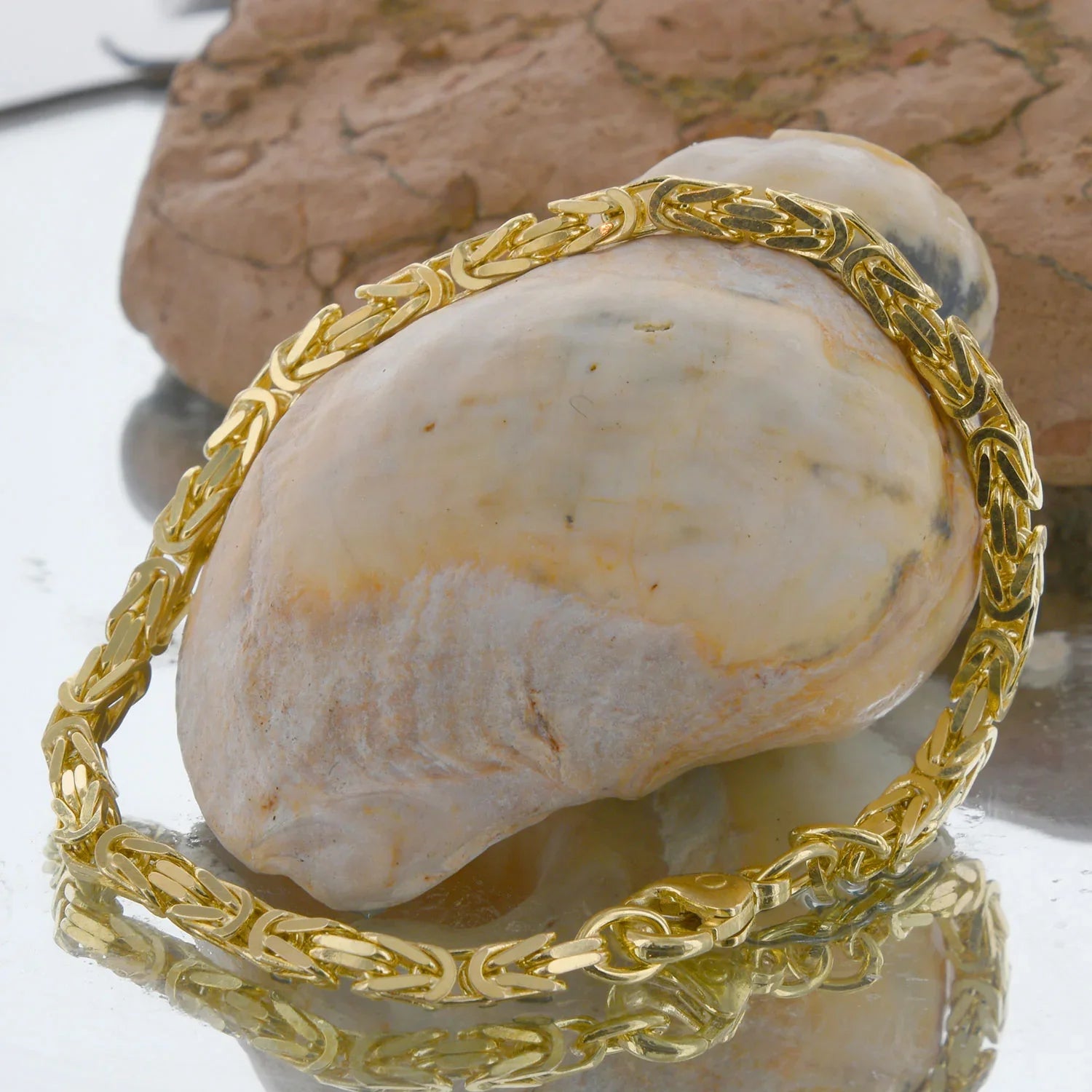3,5 mm 21 cm 585 - 14 Karat Gold Halskette Königskette massiv Gold hochwertige Goldkette 19,5 g