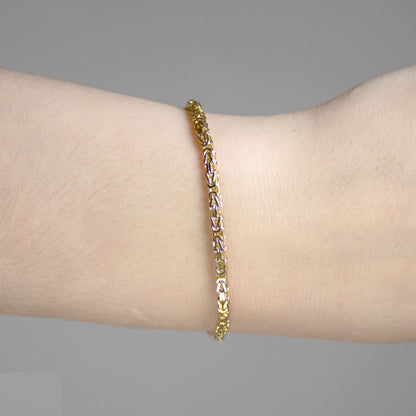 Goldarmband Königskette Armkette Breite 3,5mm massiv 585-14 Karat Gold