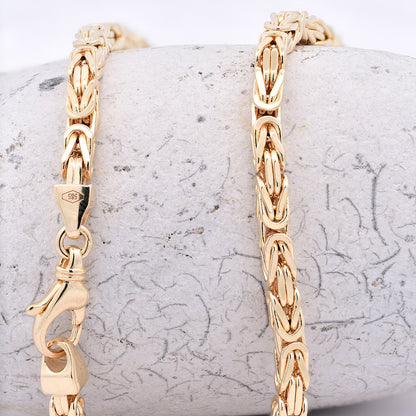 Goldarmband Königskette Armkette Breite 4,0mm massiv 585-14 Karat Gold