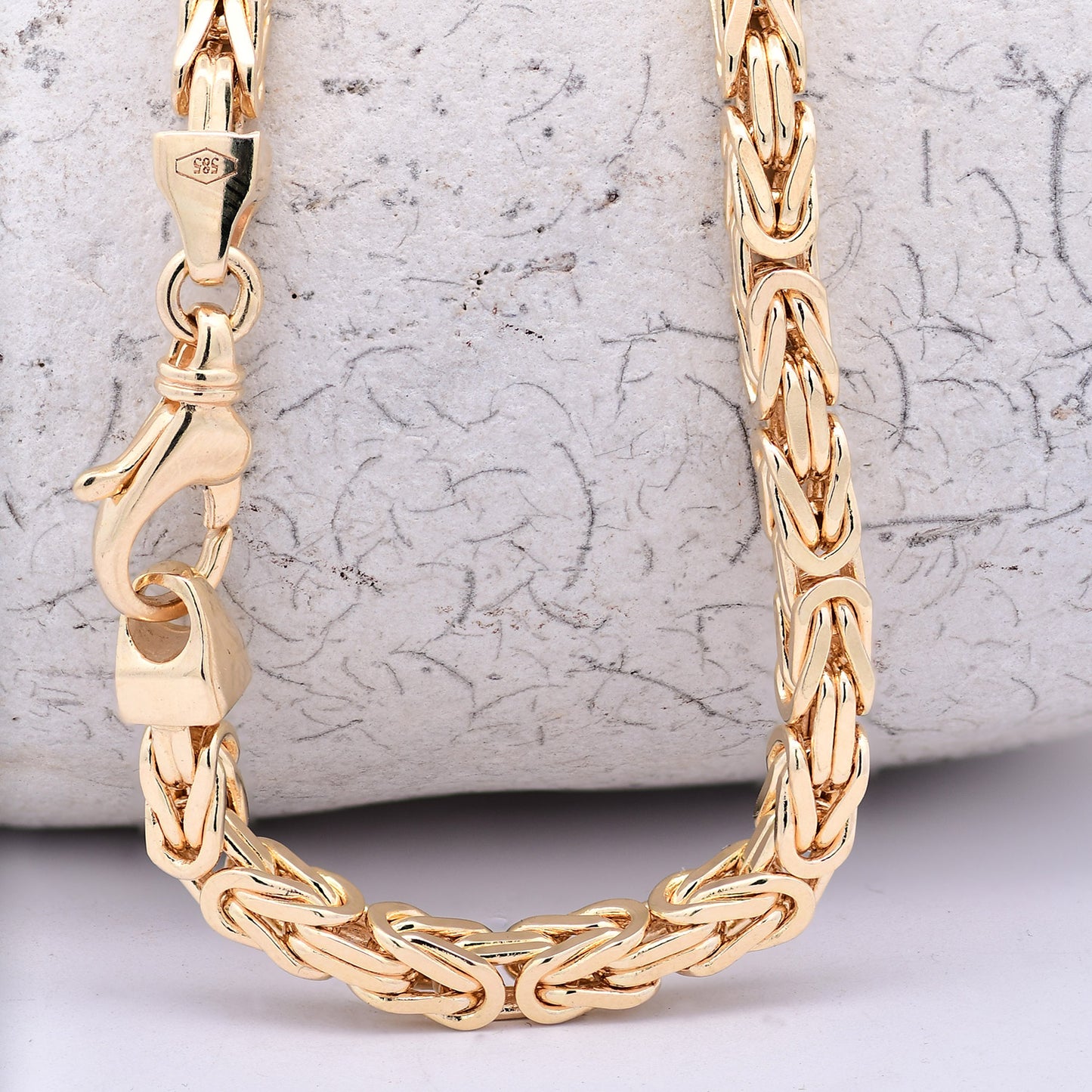 Goldkette Königskette Halskette Breite 4,0 mm massiv 585-14 Karat Gold