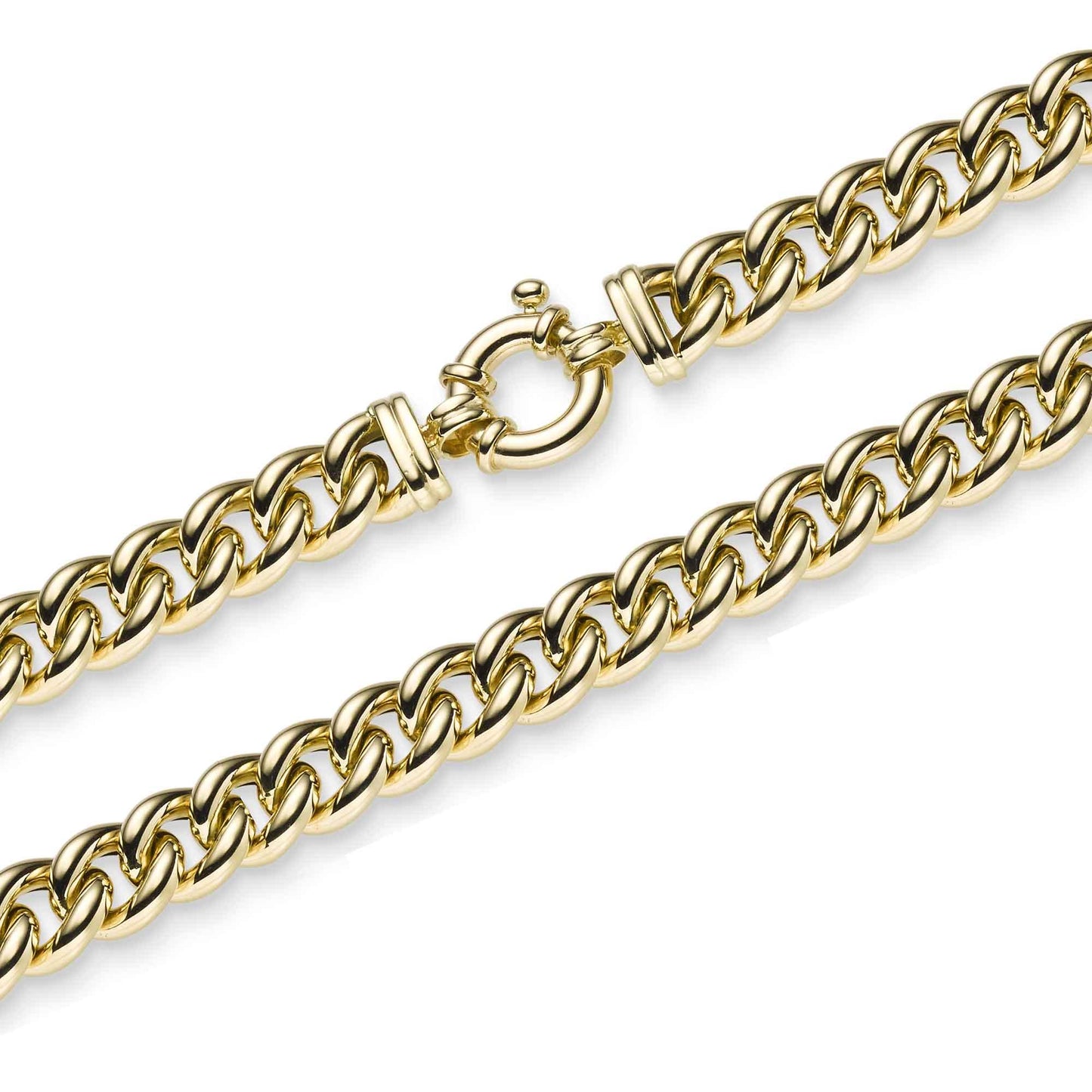 10,5 mm 21 cm 585 - 14 Karat Gold Armkette Panzerkette rund massiv Gold hochwertige Goldkette 20,5 g