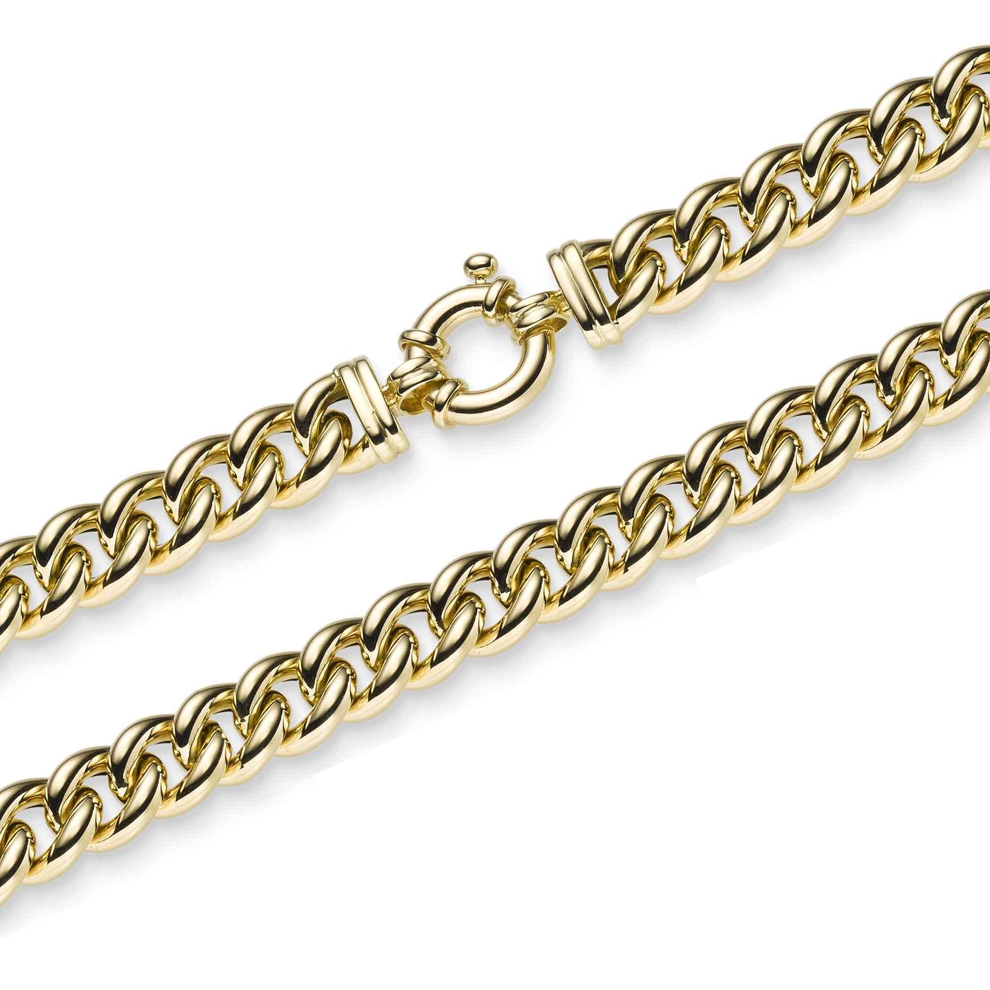 10,5 mm 21 cm 585 - 14 Karat Gold Armkette Panzerkette rund massiv Gold hochwertige Goldkette 20,5 g