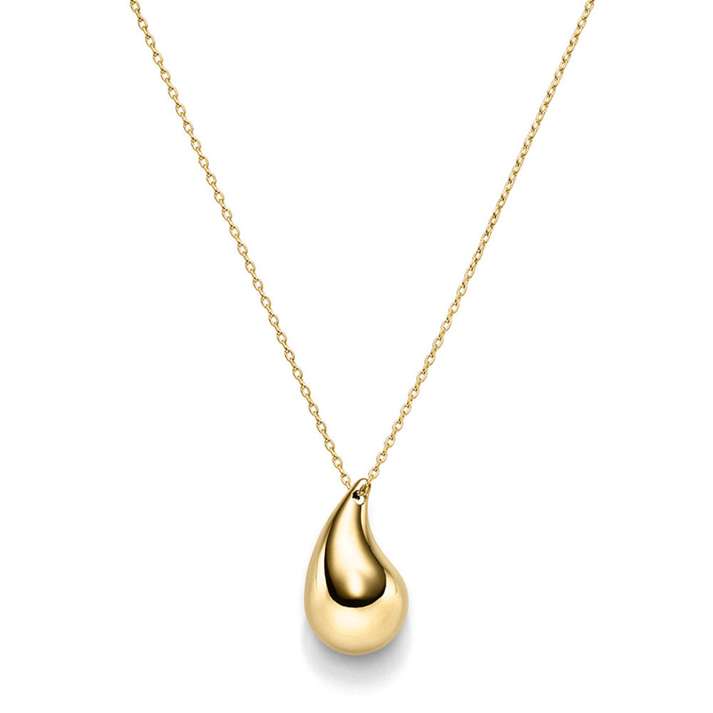Goldkette Ankerkette diamantiert Collier mit Tropfen 585-14 Karat Gold