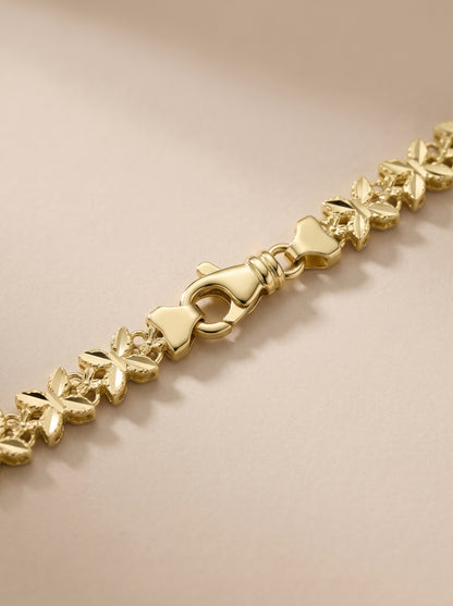 Goldkette Blütenkette Goldarmband 5,0 mm halbmassiv 585-14 Karat Gold