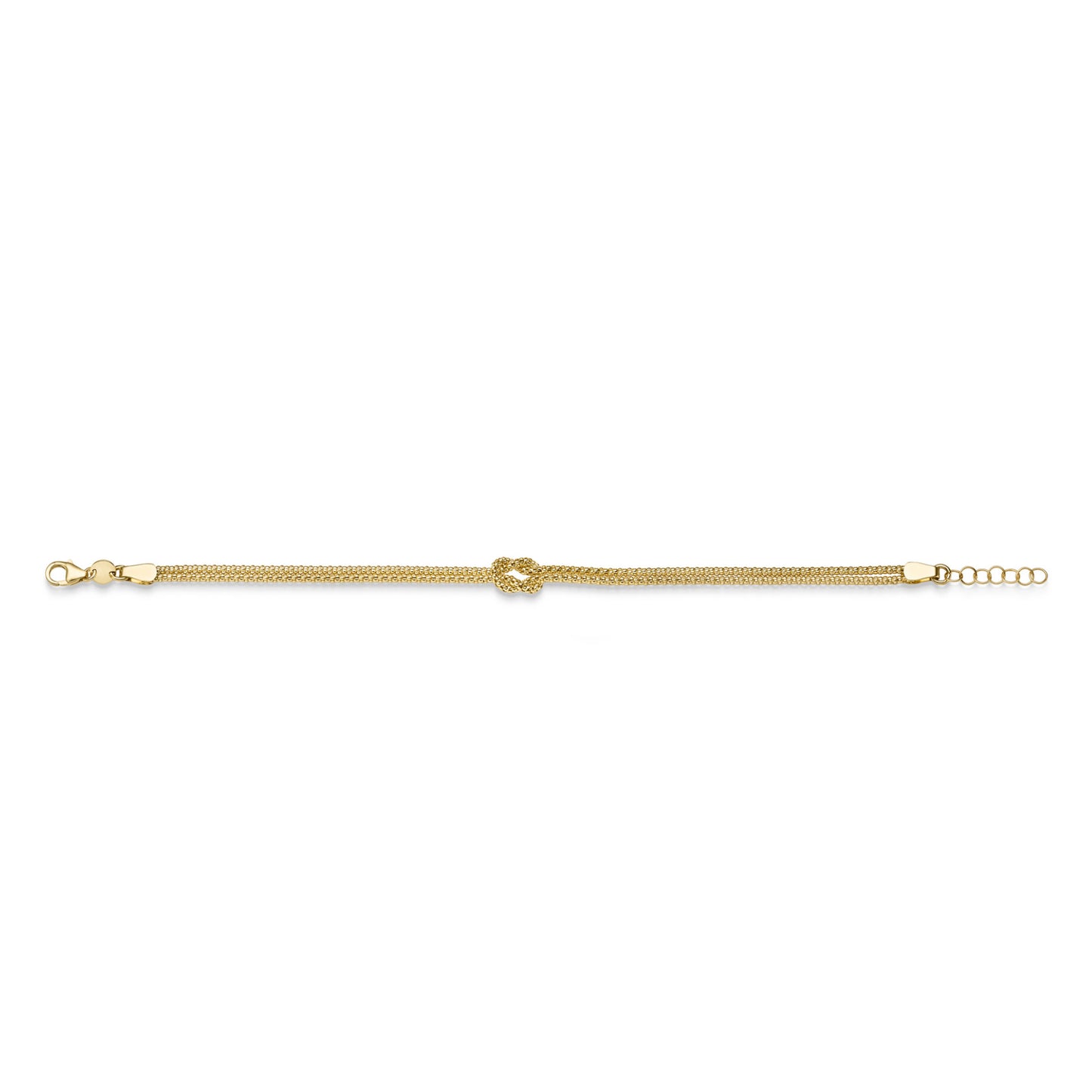 Himbeerkette mit Knoten Armkette  19 cm - 2-reihig 585 - 14 Karat Gold