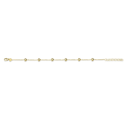 Goldkette mit Herzchen Ankerkette 1,1 mm massiv 585-14 Karat Gold