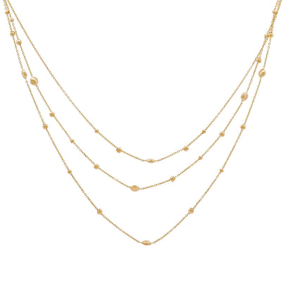 Goldkette 3-reihig mit Elementchen   echt 585-14 Karat Gold