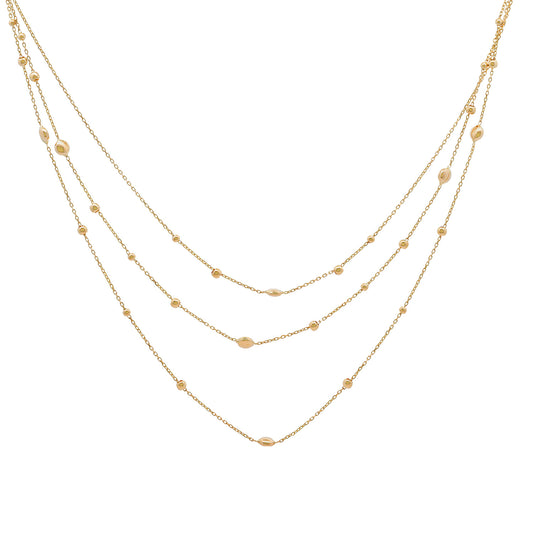 Goldkette 3-reihig mit Elementchen   echt 585-14 Karat Gold